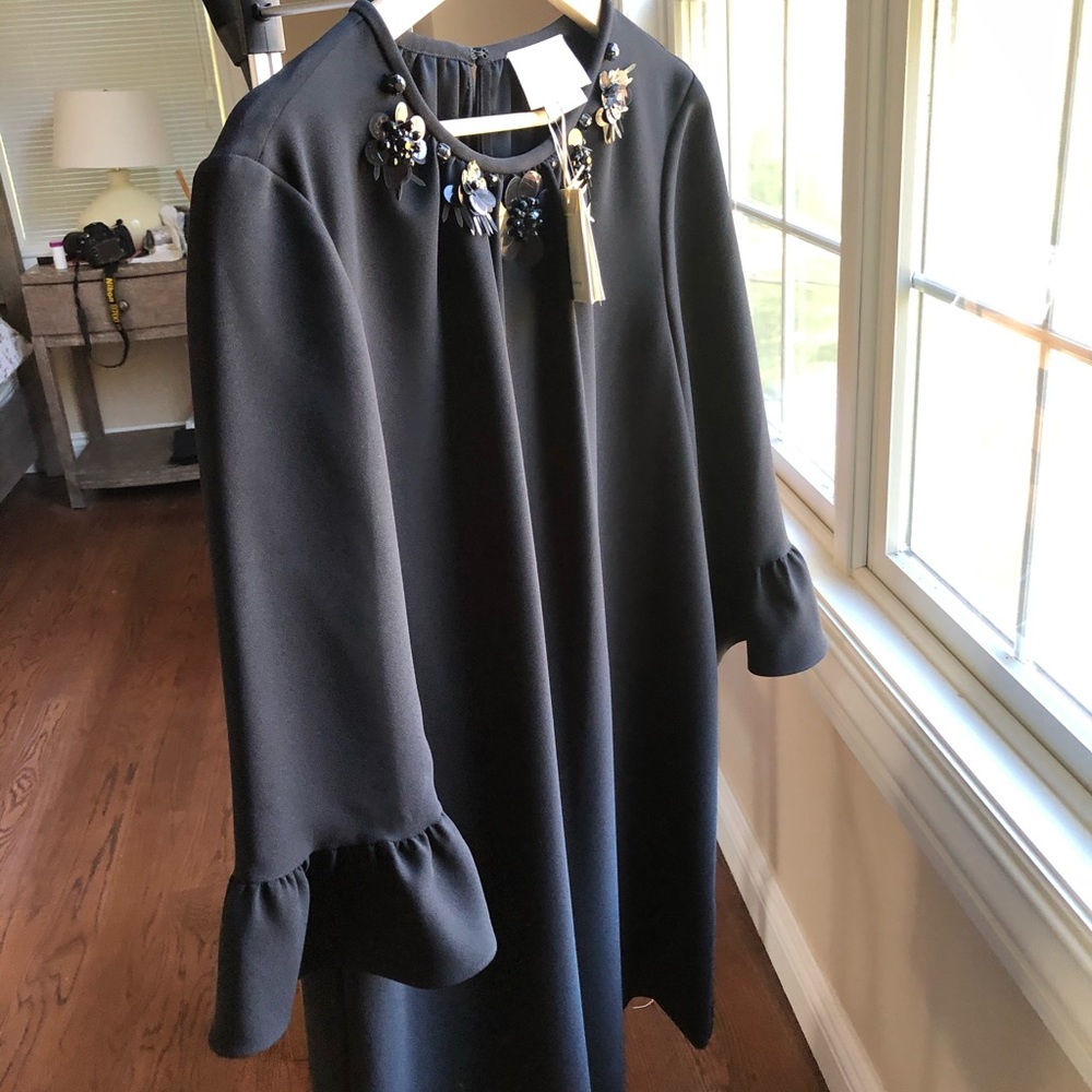 NWT kate spade embellished shift dress black